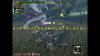 MHF　大剣PTで頭ハメ　HC剛テオ２；０２討伐「地の型」