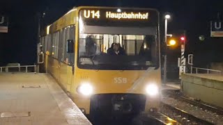 Ein- und Abfahrt U14 Hauptbahnhof 4193/4194 in Elbestraße (Stadtbahn Stuttgart)