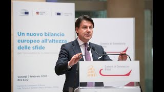 Conte al convegno “Un nuovo bilancio europeo all’altezza delle sfide”