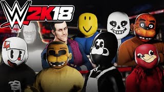 BENDY, FNaF Famous Characters 30 Man Royal Rumble WWE 2K18