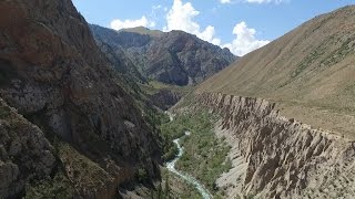 2016 08 27 Просмотр нижнего каньона реки Кеджерты-Сонкёль, приток Нарына, Киргизия  Съемка Phantom 3
