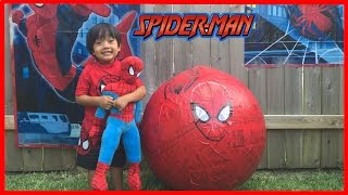 GIANT EGG SURPRISE OPENING SPIDERMAN superhero toys