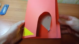 Открытка на Новый Год 2020 КРЫСЫ своими руками из цветной бумаги *** Открытка на год КРЫСЫ