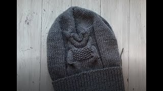Закрытие макушки шапки спицами на лицевой глади, 4 клина