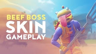 NEW BEEF BOSS SKIN GAMEPLAY! (Fortnite Battle Royale)