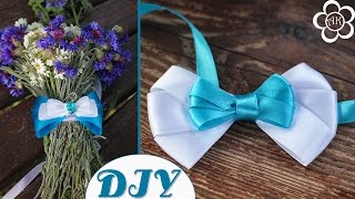 Бантики из атласной ленты / Украшение букета / Поязка с бантиком