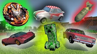 ДОЖДЬ ИЗ КРИПЕРОВ, БЕЙБЛЭЙДОВ, ШАРОВ И МАШИН НА ОСТРОВЕ МАЙНКРАФТ! Игры с Гошей.