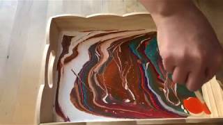 Acrylic pouring 34 - Plateau aux couleurs d'automne