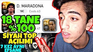 ŞİMŞEKLER YAĞMUR OLDU ! 18 TANE %100 LEGENDS TOP AÇILIMI - PES 18 MOBILE