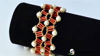 LC 47. PandaHall Мастер-Класс - DIY браслет из стекляруса и жемчуга