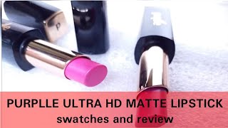 Purplle Ultra HD Matte Lipstick Swatches & Review Purplle Lipsticks Lip Swatches