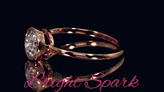 Кольцо Тиффани в глухой оправе розового золота Bezet 1 карат от Bright Spark