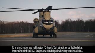 Aviācijas bāzē Lielvārdē ierodas trīs ASV Armijas helikopteri “Chinook”