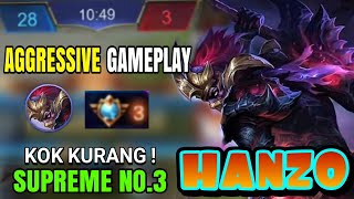 HANZO AGGRESSIVE GAMEPLAY - SUPREME NO.3 HANZO MOBILE LEGENDS INDONESIA