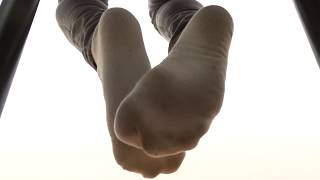 My playful boyfeet in dirty white socks