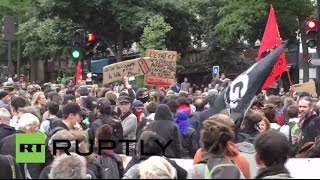 Беспорядки на протесте против трудовой реформы в Париже