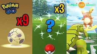 CAPTURO TRES SHINIES & ABRIENDO 9x HUEVOS de 10KM !! -  Pokemon Go