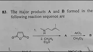 Csir net chemical science solved questions June 2017 ,ene reaction using alcl3 ,ch2cl2 in hindi