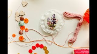 БРОШЬ с вышивкой лентами за 20 минут. Вышивка лентами / How to embroider a brooch with ribbons