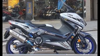 Yamaha TMAX 530 SX 2017 Scooter Over Racing TT-Formula RS Titanium Full Exhaust System Muffler Sound