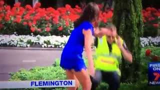 Drunk woman pushes police at Melbourne Cup gets arrested