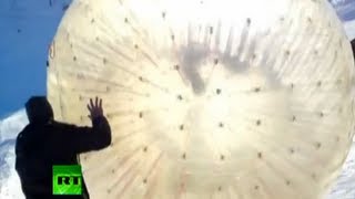 (18+) Смертельный зорбинг на Домбае