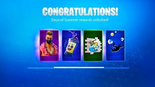*ALL* 14 DAYS OF SUMMER EVENT REWARDS! (15 FREE REWARDS in Fortnite)