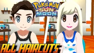 Pokémon Sun and Moon - All Haircuts + Colors (Male & Female)