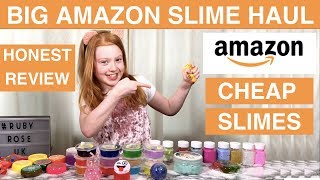 BIG AMAZON SLIME HAUL | TESTING CHEAP AMAZON SLIMES | SURPRISE SLIME PACKAGE REVIEW | RUBY ROSE UK