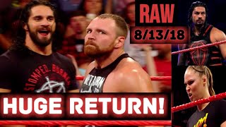 WWE RAW 8/13/18: Dean Ambrose Has Shocking Return On The SummerSlam Go Home Show! Rousey Goes RAW!