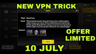 Pubg Mobile New vpn trick,pubg crate coupon offer limited 10 july