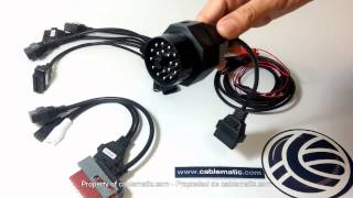 Kit 7 adaptadores OBD2 AUTOCOMCAR® distribuido por CABLEMATIC ®
