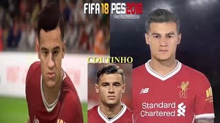 FIFA 18 (Version 1.05) vs PES 2018 Data Pack 2 - Faces Comparison