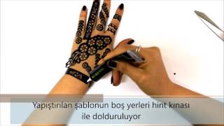 Dövme Hint Kınası Şablon ile Uygulama