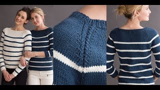 Полосатый Пуловер Спицами - 2019 / Striped Pullover Knitting Needles
