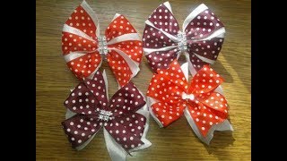 Школьные двойные банты по шаблону.2варианта бантиков.МК для начинающих