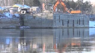 Экстремальная скорость от Лодки Обь первая. Река Енисей 25 октября 2013 год. Россия. Russia