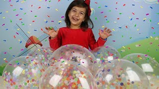 Лопаем воздушные Шарики с конфети Веселый фейерверк из цветной бумаги!