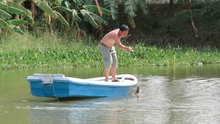 Fishing at Mlop Po Mot Boeng Resort at Kien Svay Cambodia
