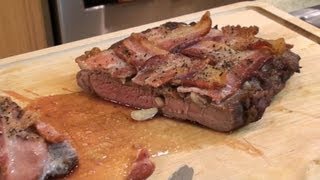 Mariah Milano's London Broil with Bacon Thatch