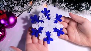 Снежинки из Фетра Украшение на Новый Год и Рождество DIY Снежинка