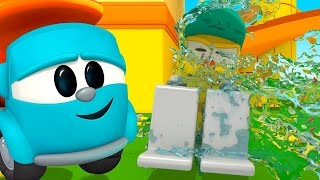 Leo Junior baut eine Waschanlage. Deutsche Zeichentrickfilme für Kinder