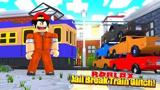 ROBLOX - JAIL BREAK - STOPPING THE TRAIN WITH A CAR PILE UP!!!