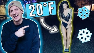 LOCKED OUTSIDE WITH NO CLOTHES! *Snow Challenge*