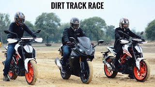 Apache RR310 VS Duke 390 Dirt Race | Too much Fun!