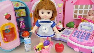 Baby Doli and refrigerator mart register baby doll toys play