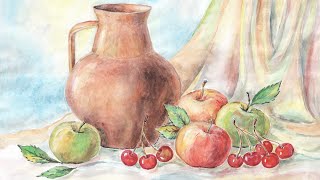 Speed Painting | Still-Life with Apples | Watercolor | IOTN