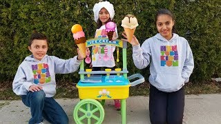 Kids Pretend Play with Ice Cream Cart Toys funny kids video