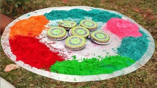 Holi ki Gulal ke Circle mey Chakri | Crackers video | EXPERIMENT with holi colors 2020 | holi stash