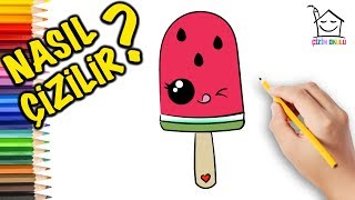 Nasıl Çizilir? - Karpuzlu Dondurma -  Resim Çizme - ÇİZİM OKULU